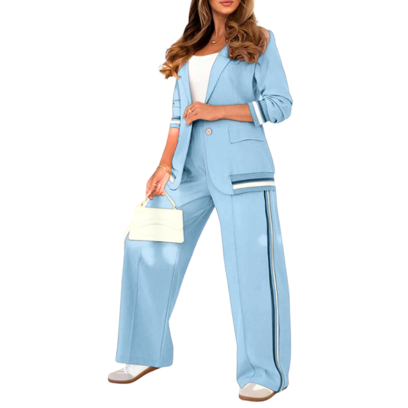 Teresa - Conjunto elegante de dos piezas con pantalón ancho