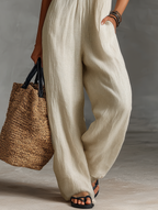 Sofía | Mono largo de lino sin mangas con bordado