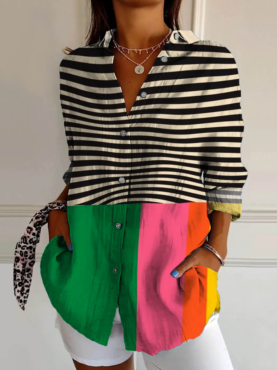 Sanne | Blusa urbana a rayas en contraste