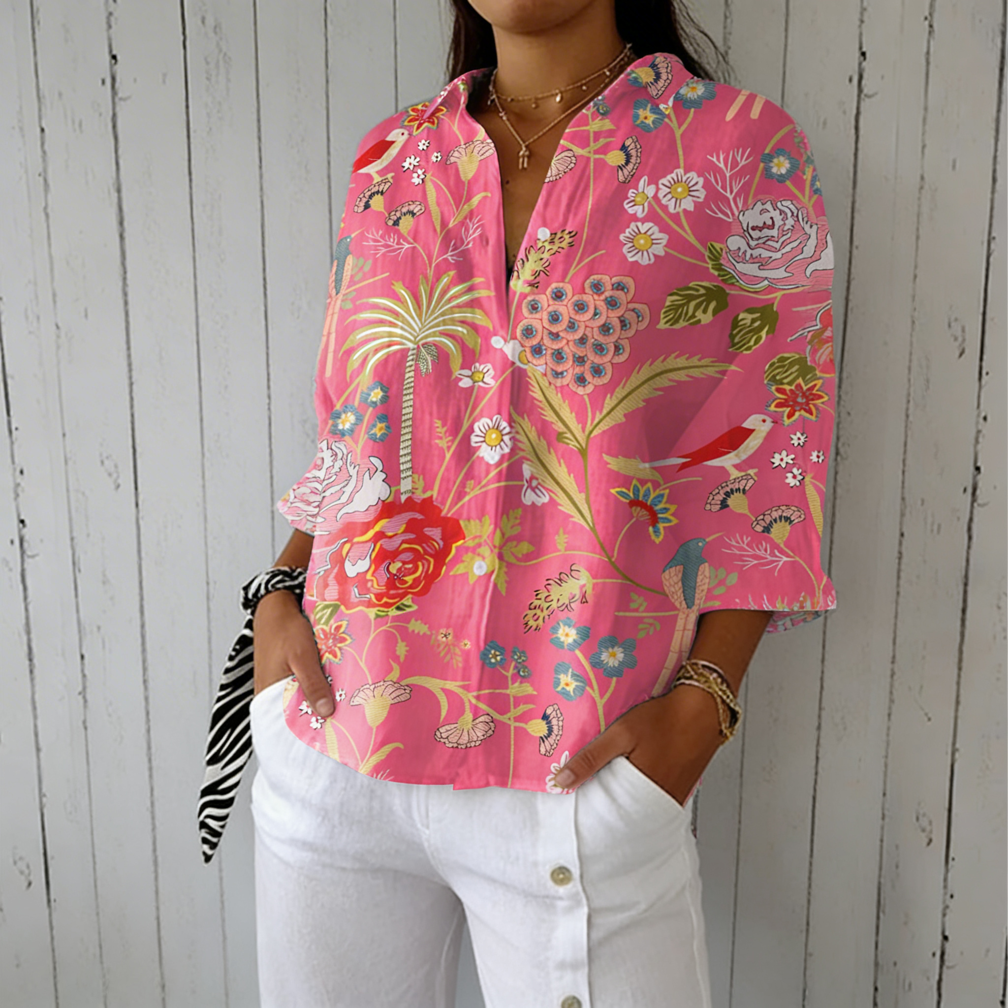 Floriana | Blusa de flores tropicales