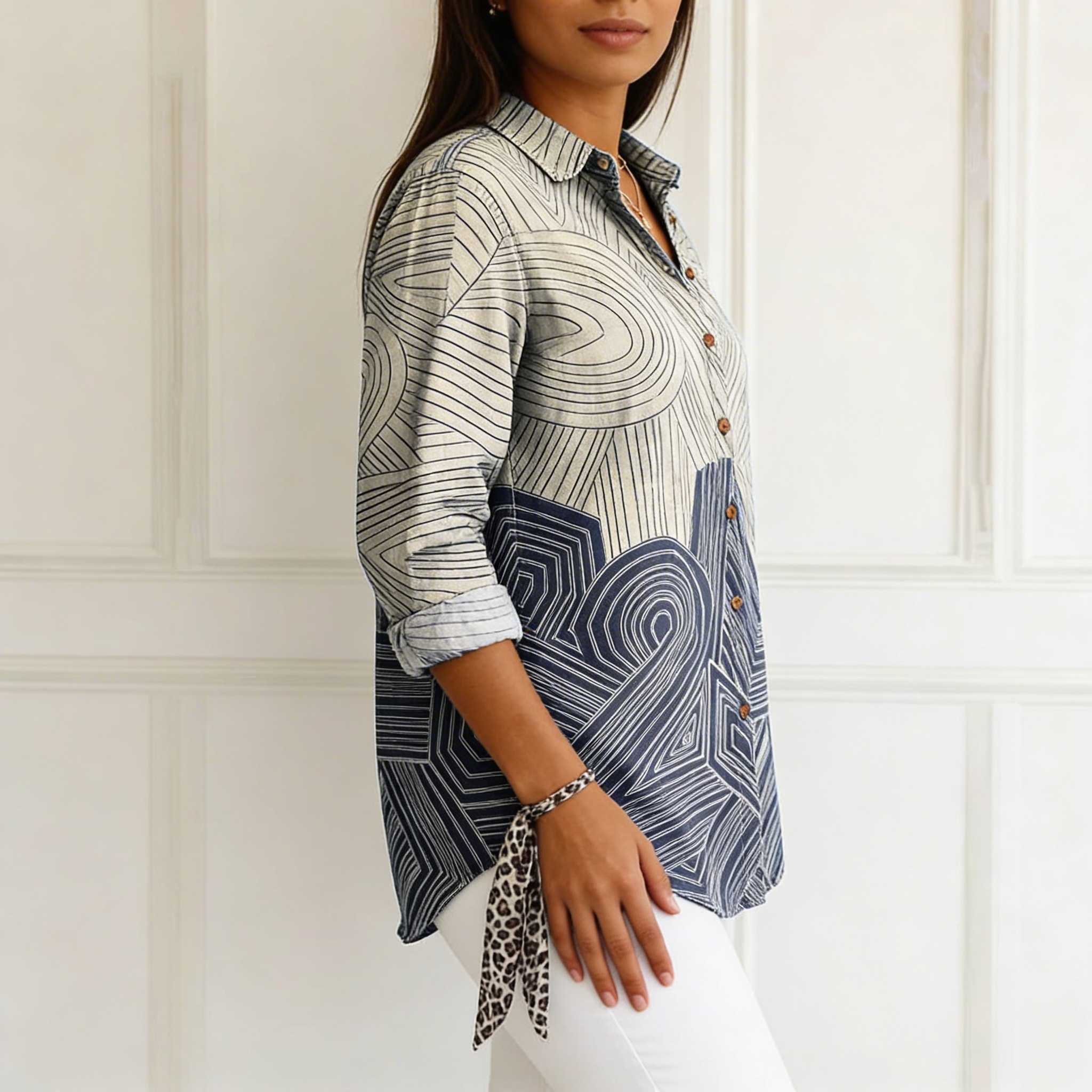 Elise | Blusa con líneas geométricas