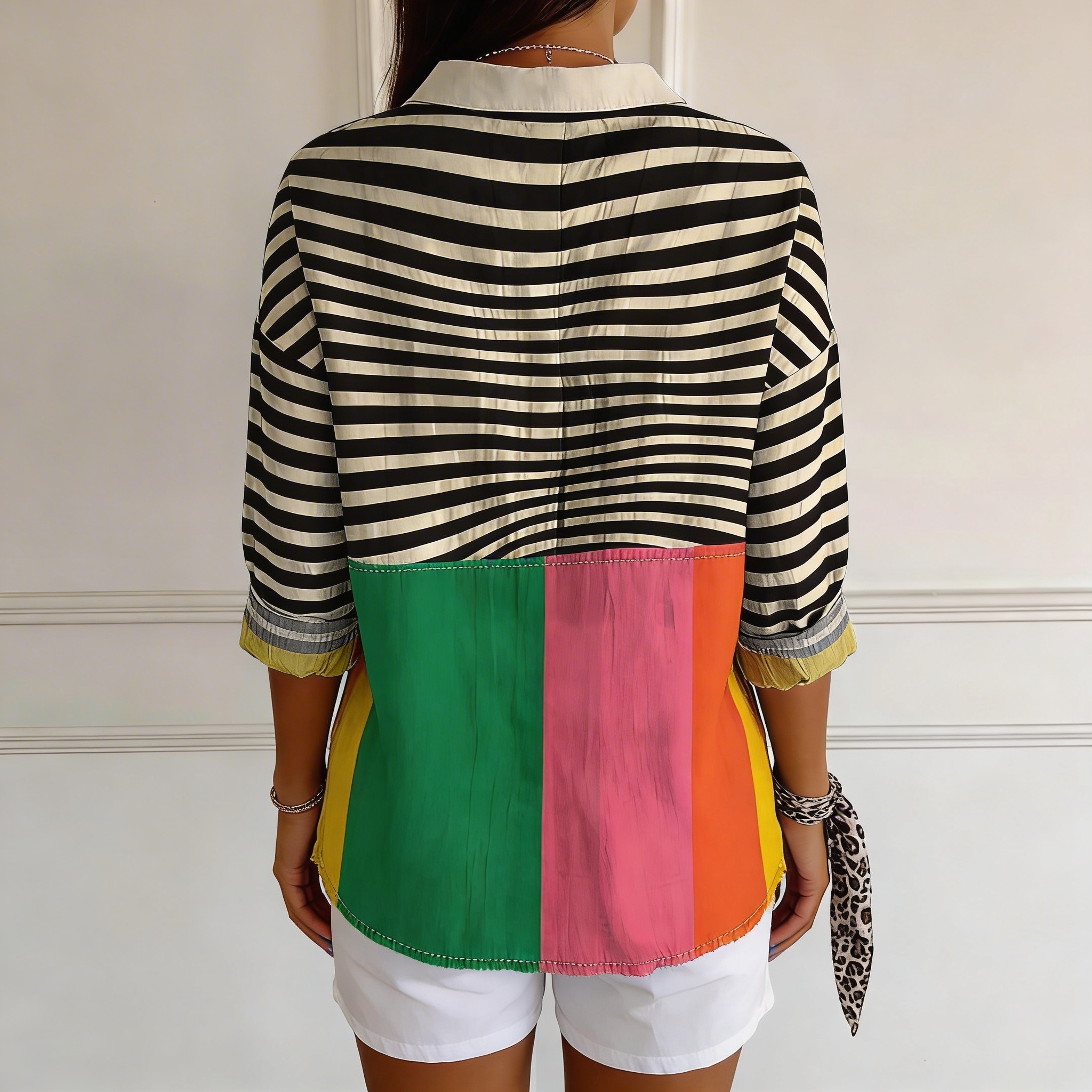 Sanne | Blusa urbana a rayas en contraste