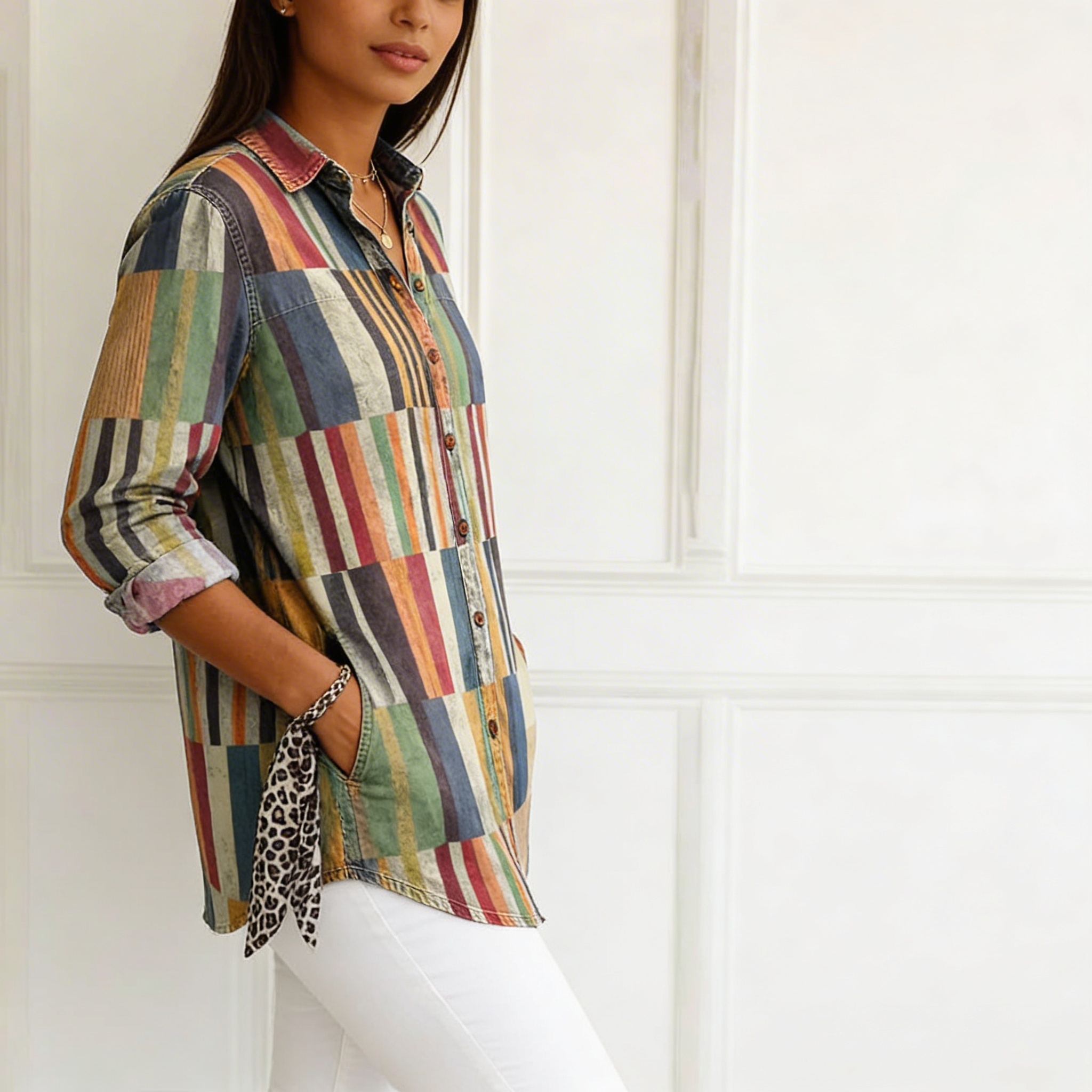 Samanta | Blusa de líneas retro