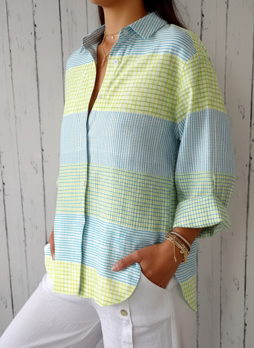 Filippa | Blusa de cuadrícula pastel