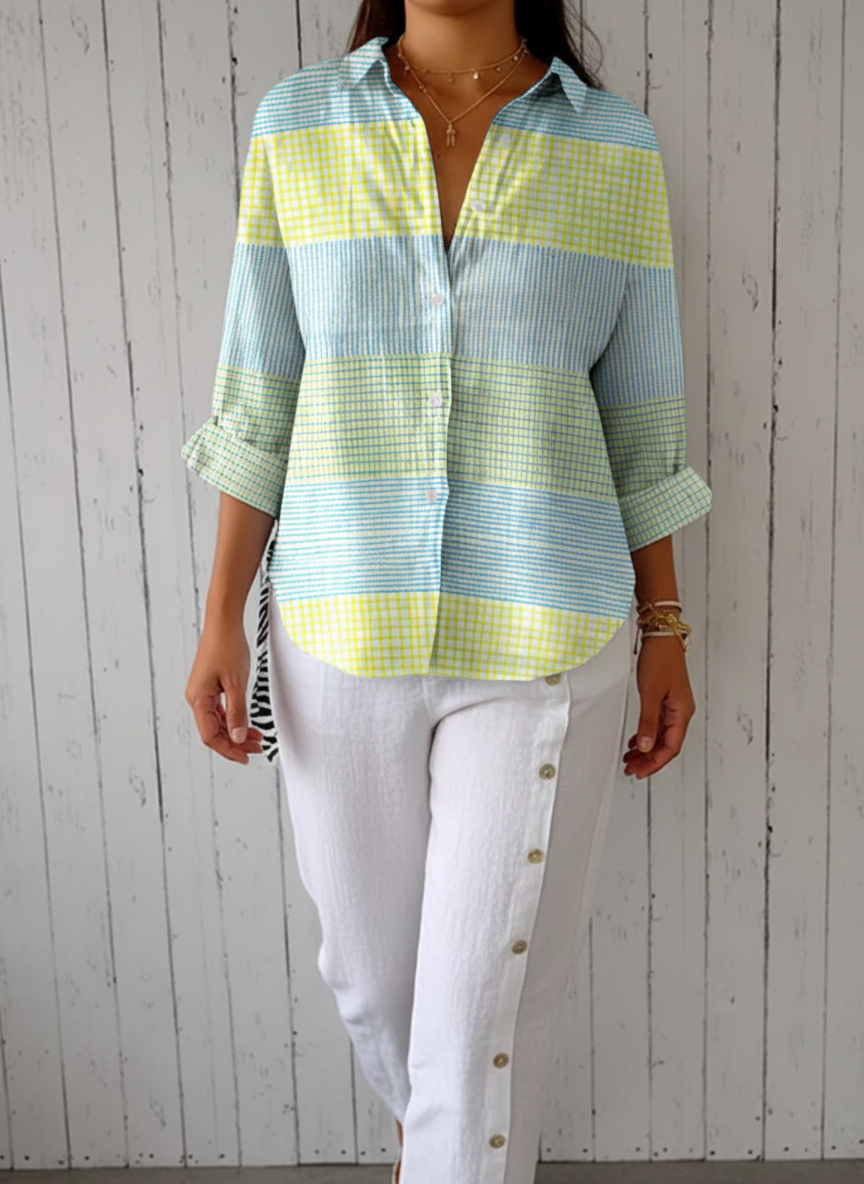 Filippa | Blusa de cuadrícula pastel