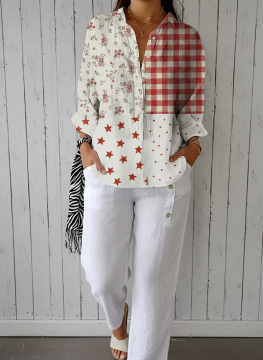 Mildura | Blusa campestre de patchwork