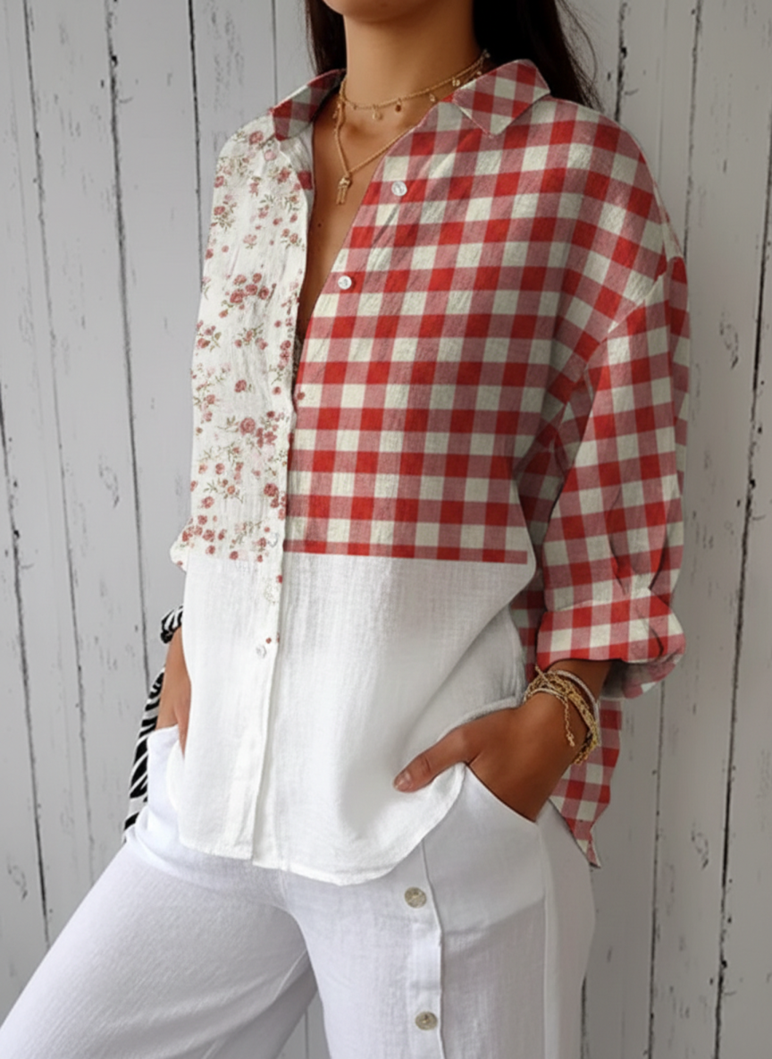 Mildura | Blusa campestre de patchwork